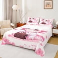 thumbnail image 1 of Homewish Cartoon Animal Axolotl Bed Sheets,Cherry Blossom King Sheets,Pink Cute Salamander Sheet Set,For Teens,Microfiber Bedroom Decor,4 Pieces, 1 of 7