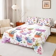 thumbnail image 1 of Homewish Cartoon Animal Axolotl Twin Sheet Sets,Rustic Plant Cactus Twin Fitted Sheet,Pink White Blue Flat Sheet For Teens,Microfiber Bedroom Decor,3pcs, 1 of 7