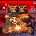thumbnail image 1 of Homewish Cartoon Animal Dragon 7pcs Bedding Comforter Set,Western Fantasy Queen Bedding Sets,Orange Black Queen Sheet Sets For Boys Kids,Super Cozy Room Decor Reversible, 1 of 8