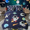 thumbnail image 1 of Homewish Cartoon Astronaut Rocket 7-Piece Bedding Comforter Set,Galaxy Planet King Bedding Sets,Starry Sky Bed Sheets For Boys Kids,Ultra Soft Home Decor Reversible, 1 of 8