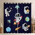 thumbnail image 1 of Homewish Cartoon Astronaut Rocket Curtains Pack of 2 (42x84 Each),Galaxy Planet Curtains Blackout,Starry Sky Bedroom Curtains For Boys Kids,Ultra Soft Home Decor, 1 of 6