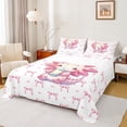 thumbnail image 1 of Homewish Cartoon Axolotl Twin Sheet Sets 3pcs for Preppy Child,Kawaii Pink Bow Twin Fitted Sheet Microfiber,Cute Animal Salamander Breathable Flat Sheet,Lightweight Room Decor, 1 of 7
