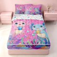 thumbnail image 1 of Homewish Cartoon Axolotl Zipper Twin Comforter Sets with Fitted Sheet and 2 Pillowcases for Kids Girls, Pink Glitter Stars Zipper Bedding Set, 1 of 7
