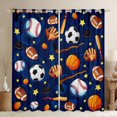 thumbnail image 1 of Homewish Cartoon Ball Print Blackout Curtains Set of 2 (52x84 Each) for Kid, Football Baseball Basketball Window Curtains, Sports Theme Curtains and Drapes, Blackout Curtains Room Decor, 1 of 6