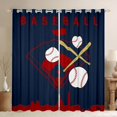 thumbnail image 1 of Homewish Cartoon Baseball Player Black Out Curtains for Kid, Navy Crismon City Print Curtains Pack of 2 (42x63 Each), Ball Sports Theme Bedroom Curtains, Blackout Curtains Bedroom Decor, 1 of 6