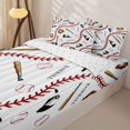 thumbnail image 1 of Homewish Cartoon Baseball Zipper Full Size Comforter Sets with Fitted Sheet and 2 Pillowcases, Black Sport Cap Zipper Bedding Set for Boys and Girls, Reversible, 4 Pieces, 1 of 6