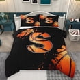 thumbnail image 1 of Homewish Cartoon Basketball Boys Bedding Comforter Set, Black Orange Monogrammed S Twin Comforter Sets, Modern Ball Sports Player Reversible Bedding Set, Breathable Home Decor, 2pcs, 1 of 8