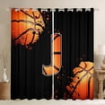 thumbnail image 1 of Homewish Cartoon Basketball Boys Blackout Curtains Set of 2 (52x84 Each), Black Orange Monogrammed J Window Curtains, Modern Ball Sports Player Curtains and Drapes, Black Out Curtains Room Decor, 1 of 6