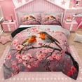 thumbnail image 1 of Homewish Cartoon Bird Sakura Queen Comforter Set,Japan Cherry Blossom Bedding Sets,Pink Flower Bedding Comforter Set For Girl Teens,Ultra Soft Home Decor Reversible,3 Pieces, 1 of 8