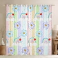 thumbnail image 1 of Homewish Cartoon Blossoms Floral Blackout Curtains Set of 2 (52x84 Each) for Kid, Dreamy Rainbow Window Curtains, Colorful Stripes Lines Curtains and Drapes, Blackout Curtains Bedroom Decor, 1 of 6