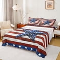 thumbnail image 1 of Homewish Cartoon Blue Stars Twin Sheet Sets for Kids, Red Stripes Line Twin Fitted Sheet, Vintage American Flag Flat Sheet, Super Cozy Room Decor, 3 Pieces, 1 of 7