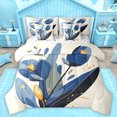 thumbnail image 1 of Homewish Cartoon Blue Tulip Bedding Comforter Set 7pcs, Vintage Flower Botanical King Bedding Sets, Rustic Farmhouse Reversible Bed Sheets, Ultra Soft Bedroom Decor, 1 of 7