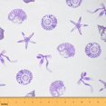 thumbnail image 1 of Homewish Cartoon Bow Tie Fabric by the Yard 2 Yard,Ocean Conch Starfish Room Decor Fabric by the Yard,Purple White Fabric for Sewing For Boys Girls,Breathable Home Decor, 1 of 6
