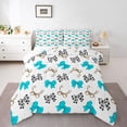 thumbnail image 1 of Homewish Cartoon Bow Tie Full Size Comforter Sets 3-Piece for Teens Boys Girls,Blue Grey Bedding Comforter Set,Cow Print Lightweight Bedding Sets,Breathable Home Decor,Reversible, 1 of 8