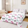 thumbnail image 1 of Homewish Cartoon Bow Tie Twin Sheet Sets 3pcs for Teens Boys Girls,Blue Pink Twin Fitted Sheet Microfiber,Cow Print Breathable Flat Sheet,Breathable Home Decor, 1 of 7