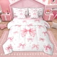 thumbnail image 1 of Homewish Cartoon Bowknot 7 Pieces Bedding Comforter Set,Stars Polka Dots Full Bedding Set,Bowtie Bow Ribbon Fitted Sheet Flat Sheet For Girls,Microfiber Bedroom Decor Reversible, 1 of 9