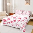 thumbnail image 1 of Homewish Cartoon Bowknot Bow Bed Sheets for Girl, Cherry Fruit King Sheets, Pink Watercolor Art Sheet Set, Lightweight Room Decor, 4pcs, 1 of 7