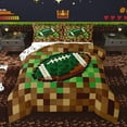 thumbnail image 1 of Homewish Cartoon Brown Plaid Queen Comforter Set, Vintage Game Abstract Bedding Sets, Rugby Soccer Print Reversible Bedding Comforter Set, Breathable Home Decor, 3-Piece, 1 of 8
