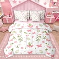 thumbnail image 1 of Homewish Cartoon Butterflies 7-Piece Twin Bedding Sets,Rustic Plant Leaves Bedding Comforter Set,Pink White Green Sheet Sets For Girl Teens,Breathable Home Decor Reversible, 1 of 8