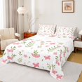 thumbnail image 1 of Homewish Cartoon Butterflies Twin Sheet Sets,Rustic Plant Leaves Twin Fitted Sheet,Pink White Green Flat Sheet For Girl Teens,Breathable Home Decor,3-Piece, 1 of 7