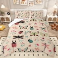 thumbnail image 1 of Homewish Cartoon Butterfly Ladybug Bedding Comforter Set, Cute Animal Insect Twin Comforter Sets, Princess Wheat Cartoon Reversible Bedding Set, Microfiber Bedroom Decor, 2 Pieces, 1 of 8