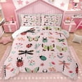 thumbnail image 1 of Homewish Cartoon Butterfly Ladybug Full Size Comforter Sets, Cute Animal Insect Bedding Comforter Set, Princess Pink Cartoon Reversible Bedding Sets, Super Cozy Room Decor, 3 Pieces, 1 of 8