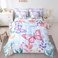 thumbnail image 1 of Homewish Cartoon Butterfly Teens Twin Bedding Sets 7-Piece, Kawaii Cute Moth Animal Bedding Comforter Set, Plant Botanical Reversible Sheet Sets, Ultra Soft Bedroom Decor, 1 of 7