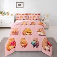 thumbnail image 1 of Homewish Cartoon Capybara 2pcs Bedding Comforter Set for Preppy Children Kids,Kawaii Animal Twin Comforter Sets,Cute Wildlife Breathable Bedding Set,Microfiber Bedroom Decor,Reversible, 1 of 8