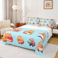 thumbnail image 1 of Homewish Cartoon Capybara 4 Pieces Queen Sheet Sets for Preppy Children Kids,Kawaii Animal Ultra Soft Flat Sheet,Cute Wildlife Queen Fitted Sheet,Microfiber Bedroom Decor, 1 of 7