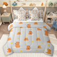 thumbnail image 1 of Homewish Cartoon Capybara 7 Pieces Bedding Comforter Set For Children Teens,Kawaii Wildlife Full Bedding Set Lightweight,Cute Animal Fitted Sheet Flat Sheet,Breathable Home Decor,Reversible, 1 of 8