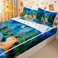 thumbnail image 1 of Homewish Cartoon Capybara Camping Zipper Twin Comforter Sets with Fitted Sheet and 2 Pillowcases,Kawaii Animal Adventure Theme Zipper Bedding Set for Boys Girls,4-Piece,Reversible, 1 of 6