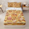 thumbnail image 1 of Homewish Cartoon Capybara Zipper Full Size Comforter Sets with Fitted Sheet and 2 Pillowcases for Kids, Ice Cream Donut Zipper Bedding Set, Stars Reversible, 4pcs, 1 of 6