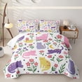 thumbnail image 1 of Homewish Cartoon Cat Animals Bed Spread Queen,Cute Floral Moon Queen Coverlet Set,White,3 Pieces, 1 of 7