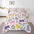 thumbnail image 1 of Homewish Cartoon Cat Animals Queen Comforter Set,Cute Floral Moon Comforter Sets Queen,White,Pink Reversible,3 Pieces,1 Comforter and 2 Pillowcases, 1 of 7