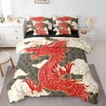 thumbnail image 1 of Homewish Cartoon Chinese Dragon Twin Bedding Sets 7-Piece for Adult, Stripes Cloud Bedding Comforter Set, Vintage Japanese Style Reversible Sheet Sets, Super Cozy Room Decor, 1 of 7