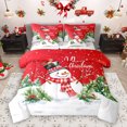 thumbnail image 1 of Homewish Cartoon Christmas Snowman 7-Piece Twin Bedding Sets,Merry Xmas Bedding Comforter Set,Red White Sheet Sets For Girl Boys Kids,Super Cozy Room Decor Reversible, 1 of 8