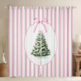 thumbnail image 1 of Homewish Cartoon Christmas Tree Blackout Curtains Set of 2 (52x84 Each), Pink Fashion Stripes Window Curtains, Teens Kids Girls Women Curtains and Drapes, Living Room Curtains Decor, 1 of 6