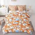 thumbnail image 1 of Homewish Cartoon Corgi Dog Bedding Comforter Set 7 Pieces for Preppy Children Teens,Kawaii Pet Full Bedding Set Lightweight,Orange Blue Fitted Sheet Flat Sheet,Breathable Home Decor,Reversible, 1 of 8