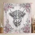 thumbnail image 1 of Homewish Cartoon Cow Animal Blackout Curtains Set of 2 (52x84 Each), Rustic Farmhouse Window Curtains, Vintage Fashion Rose Curtains and Drapes, Living Room Curtains Decor, 1 of 6