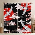 thumbnail image 1 of Homewish Cartoon Crane Animal Black Out Curtains, Japanese Cherry Blossoms Curtains Pack of 2 (42x63 Each), Tokyo Cloud Sun Bedroom Curtains, Window Curtains Home Decor, 1 of 5