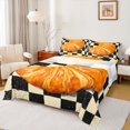 thumbnail image 1 of Homewish Cartoon Croissant Lover Twin Sheet Sets, Black Wheat Plaid Twin Fitted Sheet, Teens Kids Boys Girls Flat Sheet, Super Cozy Room Decor, 3pcs, 1 of 7