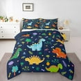 thumbnail image 1 of Homewish Cartoon Cute Dinosaur Bedding Comforter Set, Kawaii Animal Lover Twin Comforter Sets, Plant Botanical Reversible Bedding Set, Lightweight Room Decor, 2pcs, 1 of 8