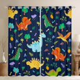 thumbnail image 1 of Homewish Cartoon Cute Dinosaur Blackout Curtains Set of 2 (52x84 Each), Kawaii Animal Lover Window Curtains, Plant Botanical Curtains and Drapes, Curtains and Drapes Room Decor, 1 of 6