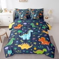 thumbnail image 1 of Homewish Cartoon Cute Dinosaur Twin Bedding Sets 7-Piece, Kawaii Animal Lover Bedding Comforter Set, Plant Botanical Reversible Sheet Sets, Lightweight Room Decor, 1 of 7