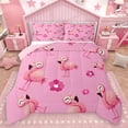 thumbnail image 1 of Homewish Cartoon Cute Flamingo Full Size Comforter Sets, Watercolor Cherry Blossoms Bedding Comforter Set, Teens Kids Boys Girls Reversible Bedding Sets, Super Cozy Room Decor, 3 Pieces, 1 of 8