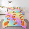 thumbnail image 1 of Homewish Cartoon Cute Fox Bedding Comforter Set for Teens, Kawaii Funny Animal Twin Comforter Sets, Bling Stars Print Reversible Bedding Set, Luxury Bedroom Decor, 2-Piece, 1 of 8