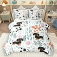 thumbnail image 1 of Homewish Cartoon Dachshund 7 Pieces Bedding Comforter Set for Preppy Children Kids,Dreamy Princess Full Bedding Set Lightweight,Kawaii Animal Fitted Sheet Flat Sheet,Luxury Bedroom Decor,Reversible, 1 of 8
