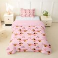 thumbnail image 1 of Homewish Cartoon Dachshund Animal Twin Duvet Cover,Kawaii Cherry Bowknot Twin Bedding,Pink,Pink Reversible,2 Pieces,1 Duvet Cover and 1 Pillowcase, 1 of 6