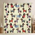 thumbnail image 1 of Homewish Cartoon Dachshund Dog Kitchen Curtains,Yellow Black Out Curtains Pack of 2 (42x63 Each), 1 of 6