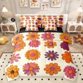 thumbnail image 1 of Homewish Cartoon Daisy 7-Piece Twin Bedding Sets,Retro Flower Bedding Comforter Set,Beige Orange Sheet Sets For Girls Kids,Breathable Home Decor Reversible, 1 of 8